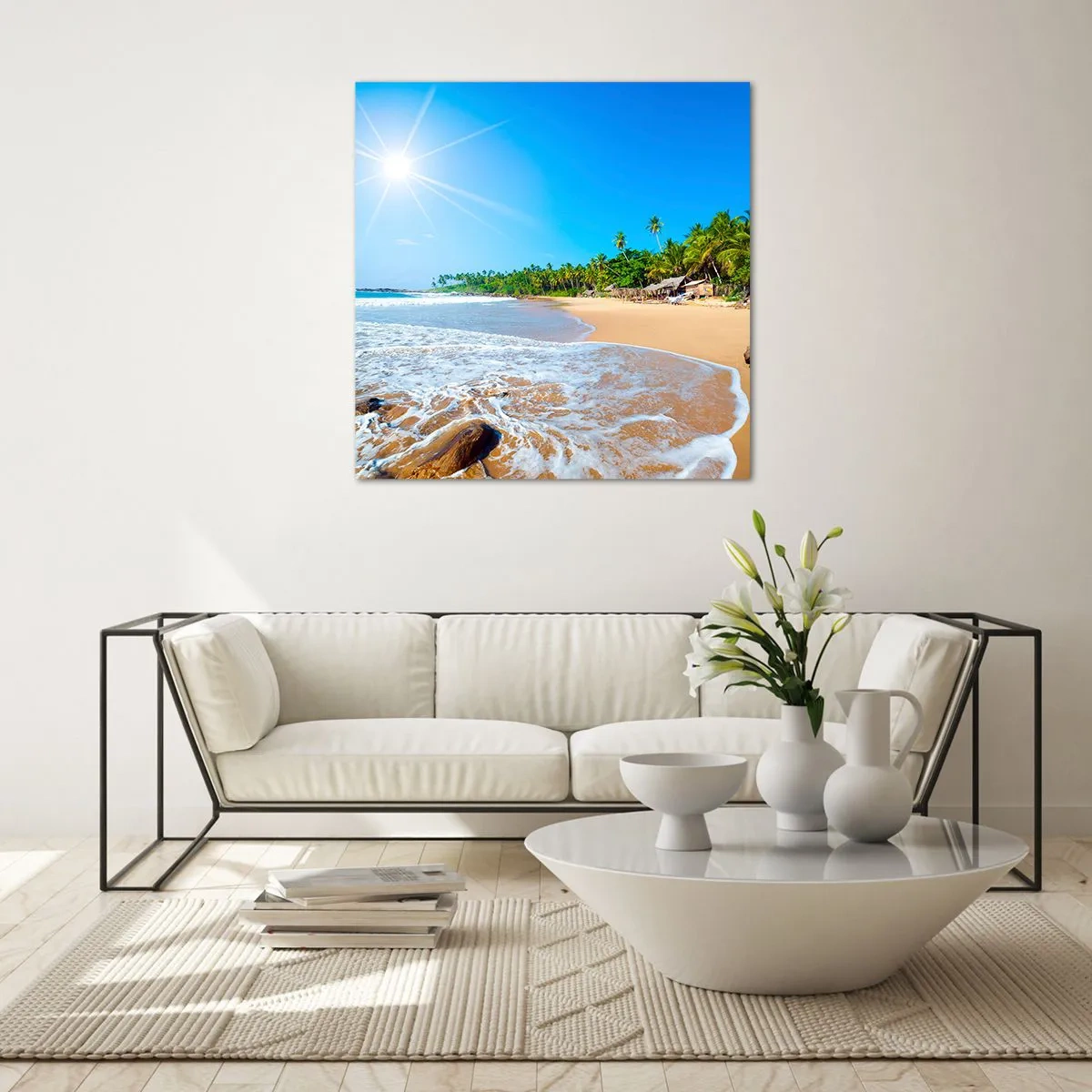 Glastavla - Bild på glas - Exotisk plats för dig - 70x70 cm