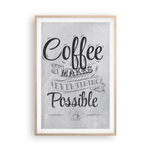 Affisch i ram av ljusek - Hur inte älska kaffe - 61x91 cm