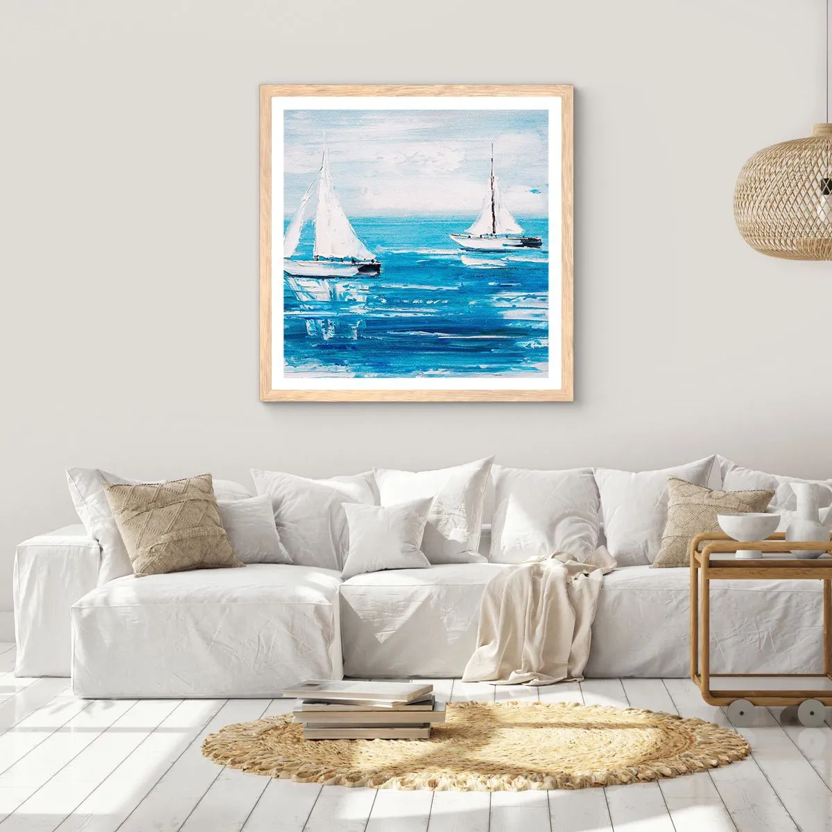 Affisch i ram av ljusek - Med en vän vid din sida - 60x60 cm