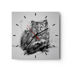 Väggklocka - Klocka på glas - Ja, jag lyssnar noga - 30x30 cm