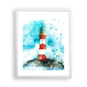 Affisch i vit ram - Elementens enhet - 40x50 cm