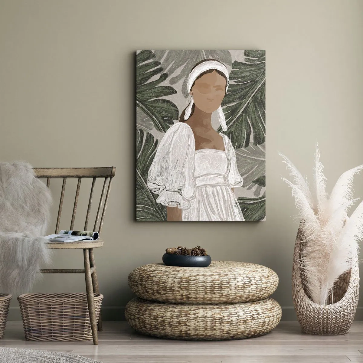 Canvastavla - Bild på duk - Exotiskt porträtt - 80x120 cm