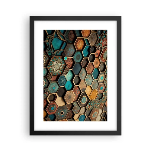 Affisch i svart ram - Arabiska ornament - en variation - 30x40 cm