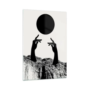 Glastavla - Bild på glas - Surrealistisk komposition: solen och resten - 70x100 cm