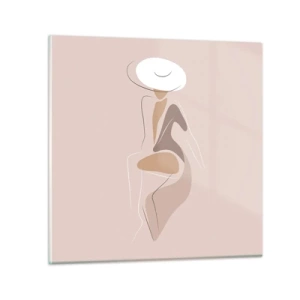 Glastavla - Bild på glas - Att vara dam - 60x60 cm