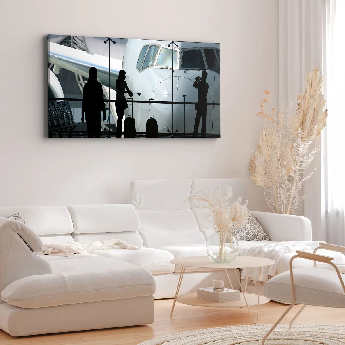 Canvastavla - Bild på duk - Vis a vis på flygplatsen - 120x50 cm