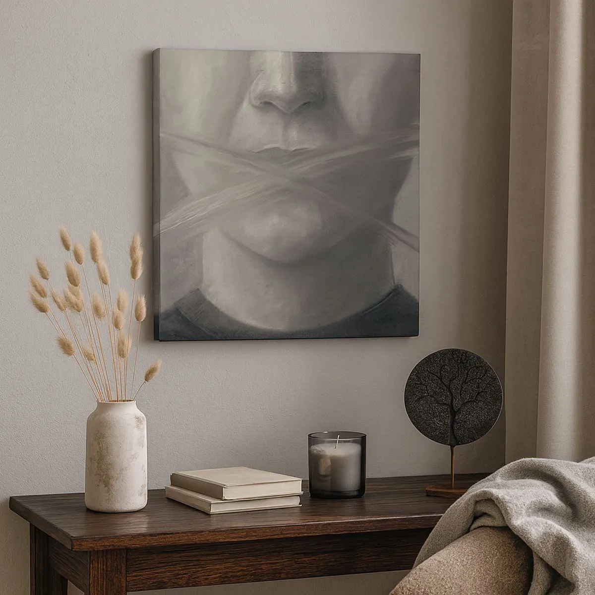 Canvastavla - Bild på duk - Inte ett ord - 30x30 cm