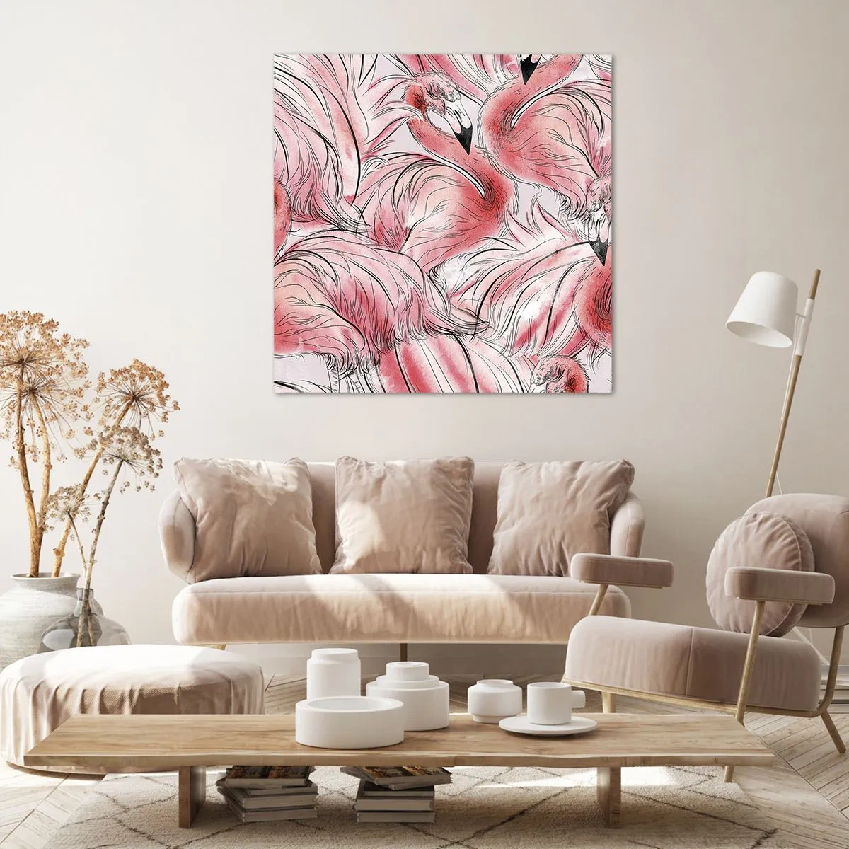 Canvastavla - Bild på duk - Fåglarnas corps de ballet - 50x50 cm