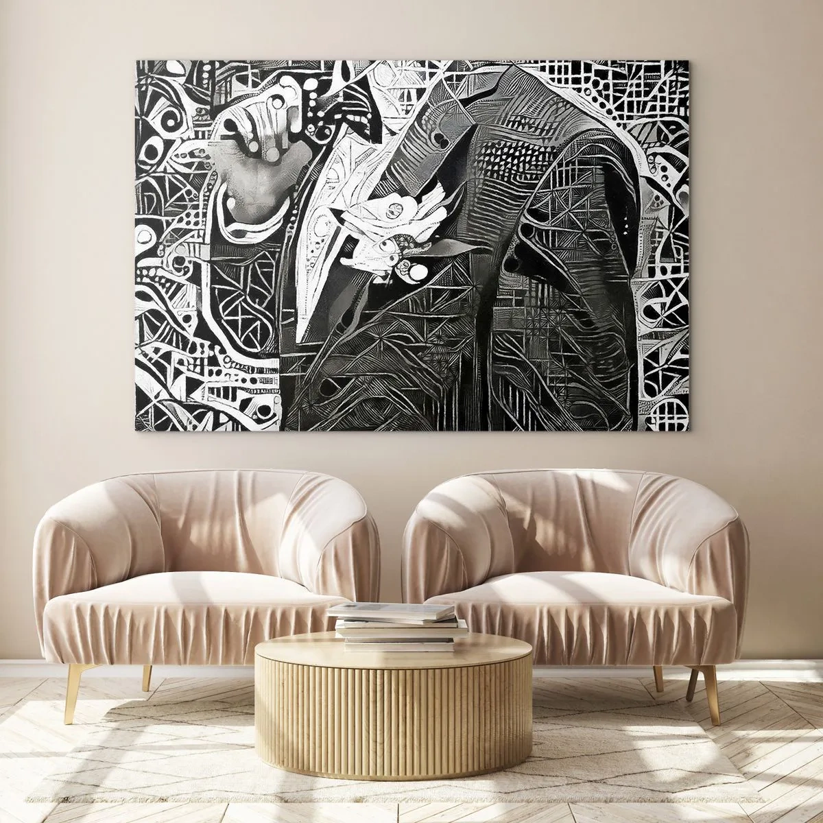Glastavla - Bild på glas - Gråmänniska? - 100x70 cm