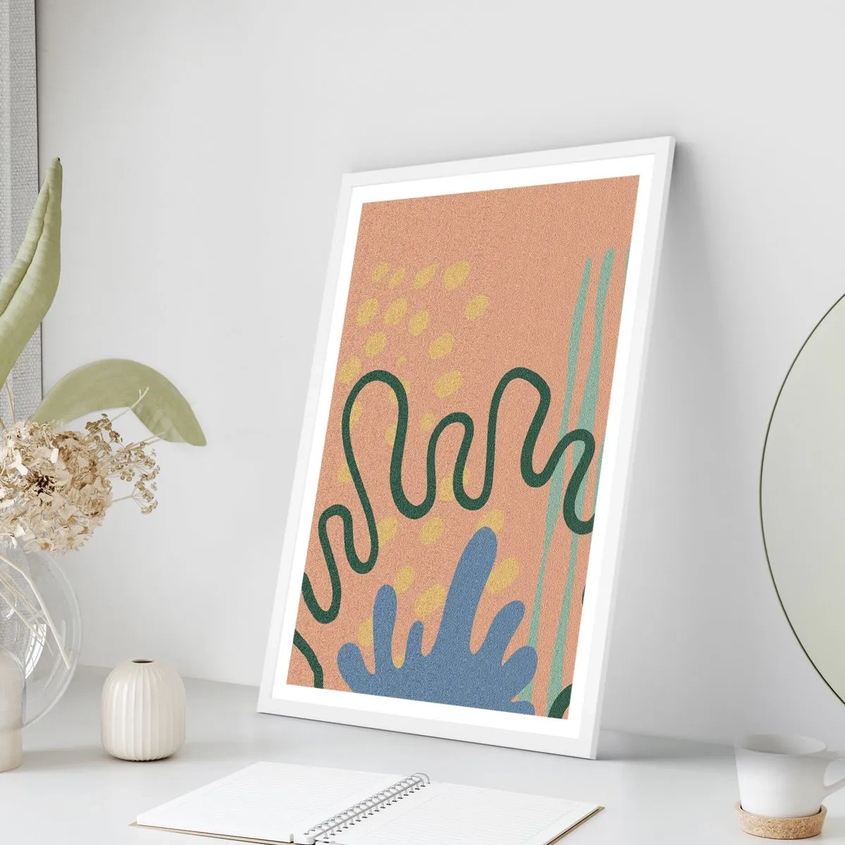 Affisch i vit ram - Abstraktion: naturens mångfald - 61x91 cm