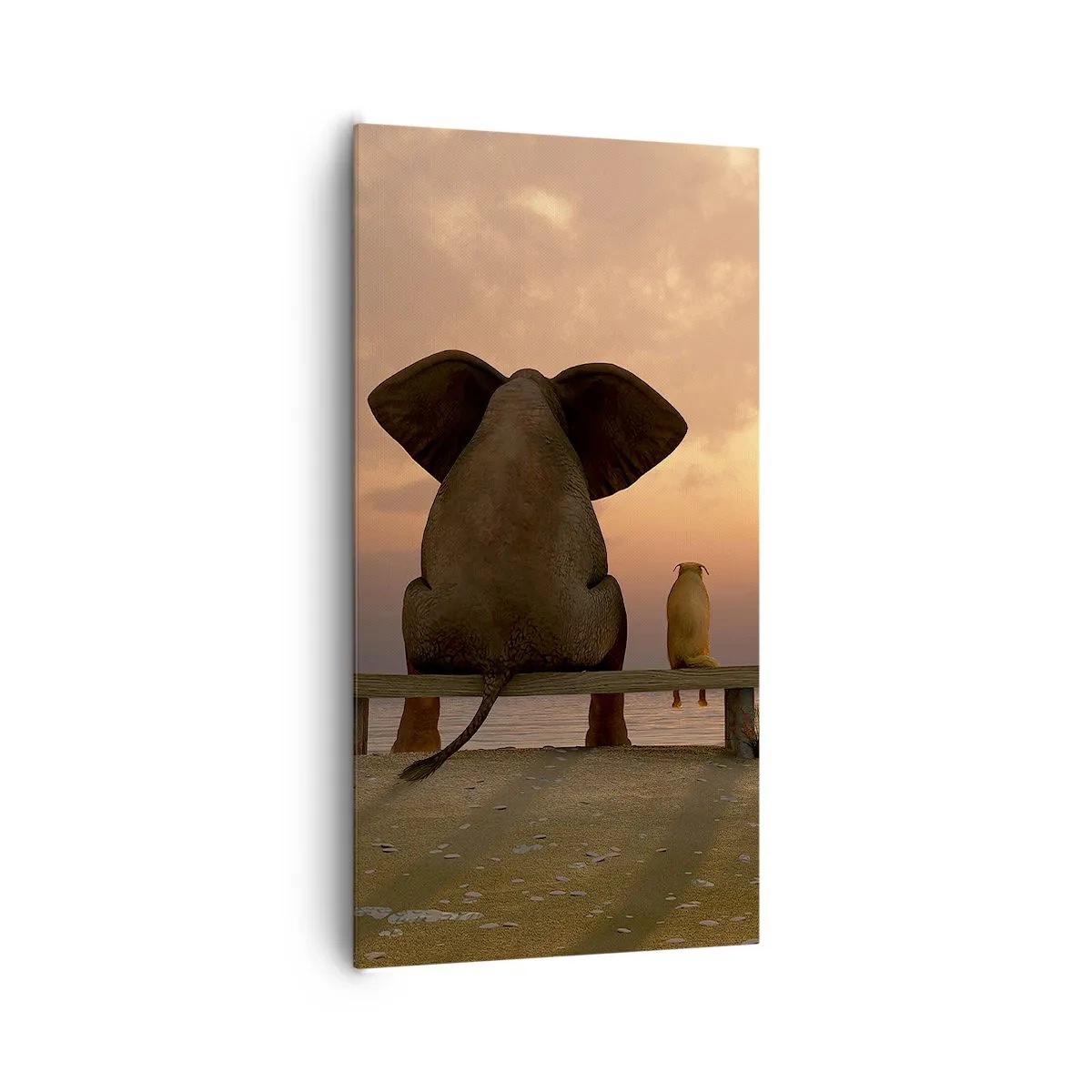 Canvastavla - Bild på duk - Det är bra att vara tyst tillsammans - 65x120 cm