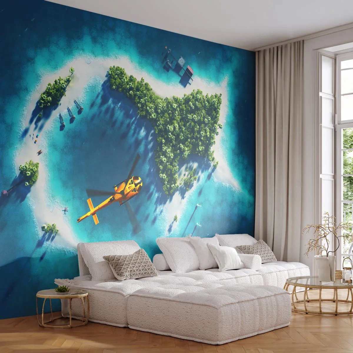 Fototapet Premium Sand - Köp dig en ö - Landskap, Ö, Strand - 100x70 cm