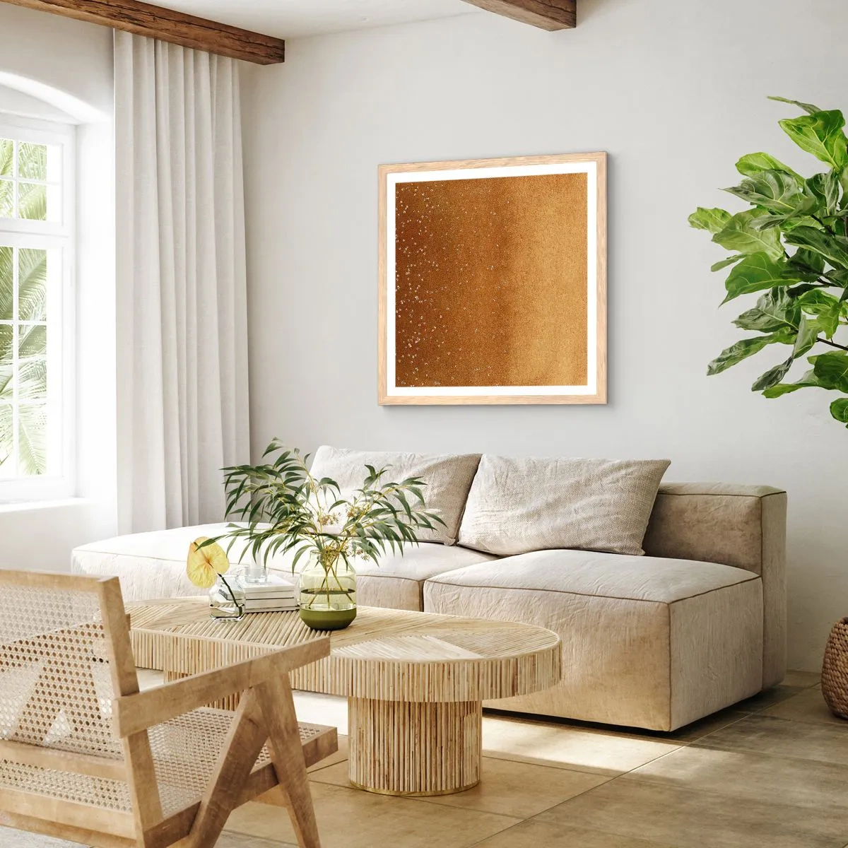 Affisch i ram av ljusek - Ljusets födsel - 50x50 cm