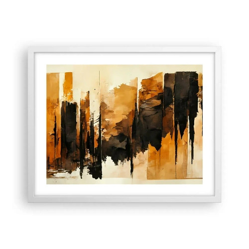 Affisch i vit ram - Harmoni av svart och guld - 50x40 cm