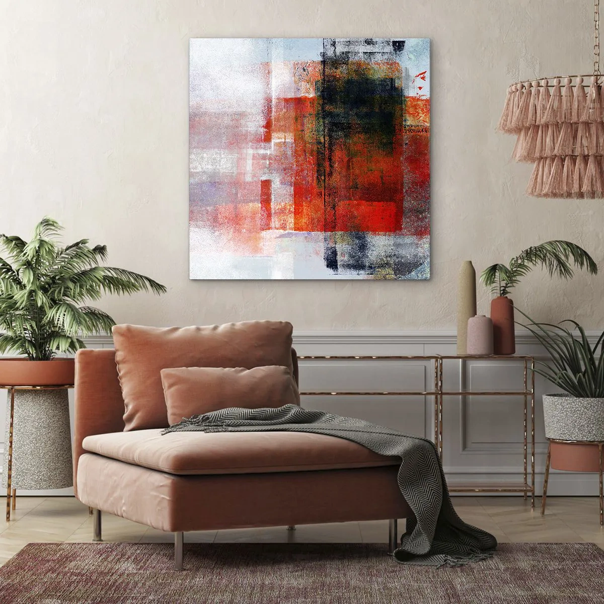 Canvastavla - Bild på duk - Glödande komposition - 30x30 cm