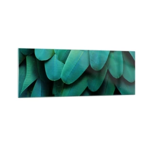 Glastavla - Bild på glas - Precision av papegojans natur - 140x50 cm
