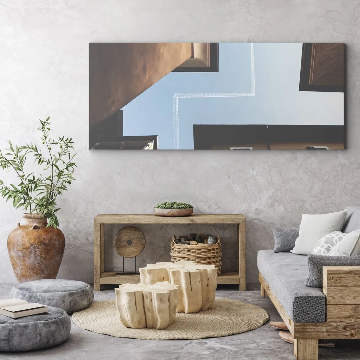 Canvastavla - Bild på duk - Ovanför stadens labyrint - 160x50 cm