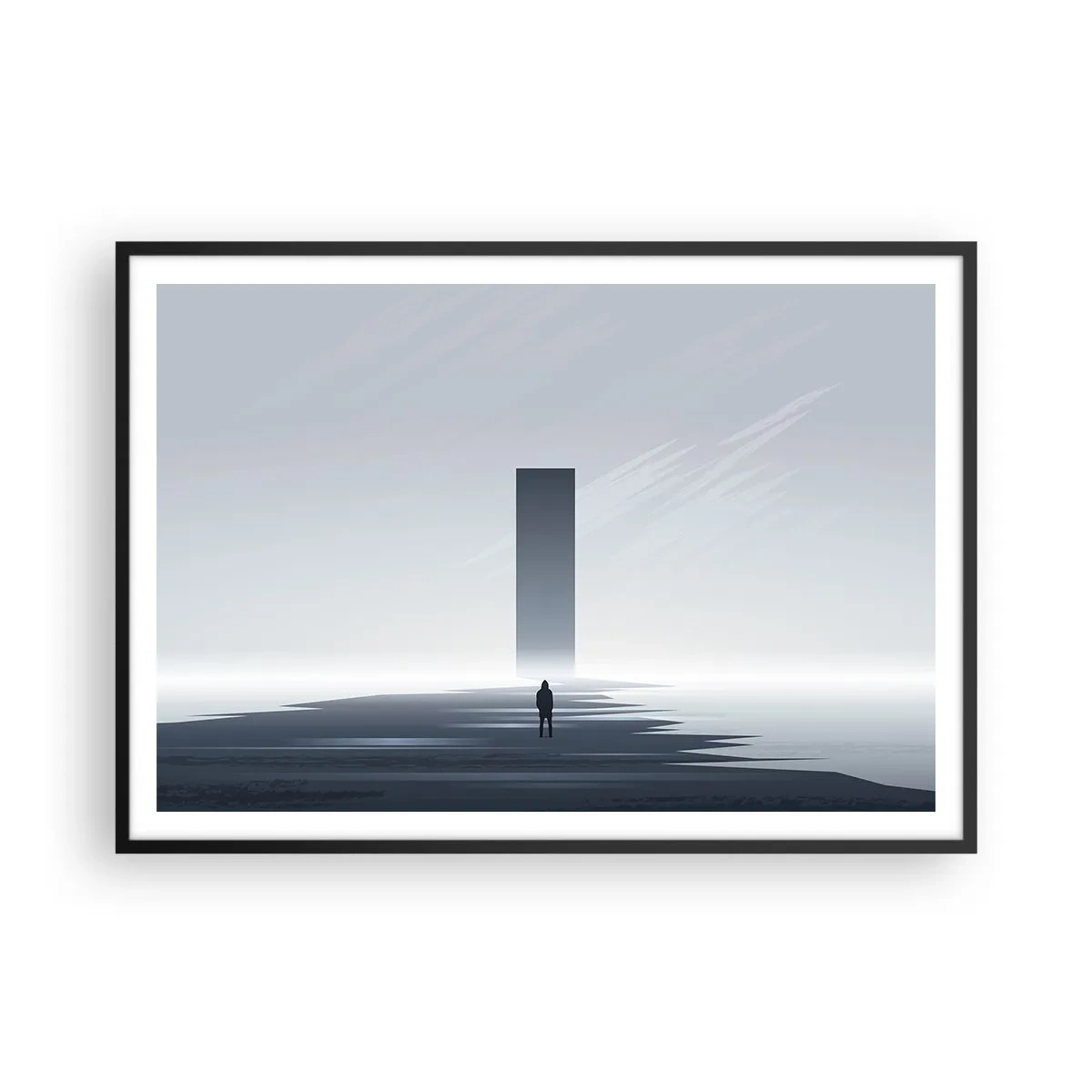 Affisch i svart ram - Möjlighet eller hot? - 100x70 cm