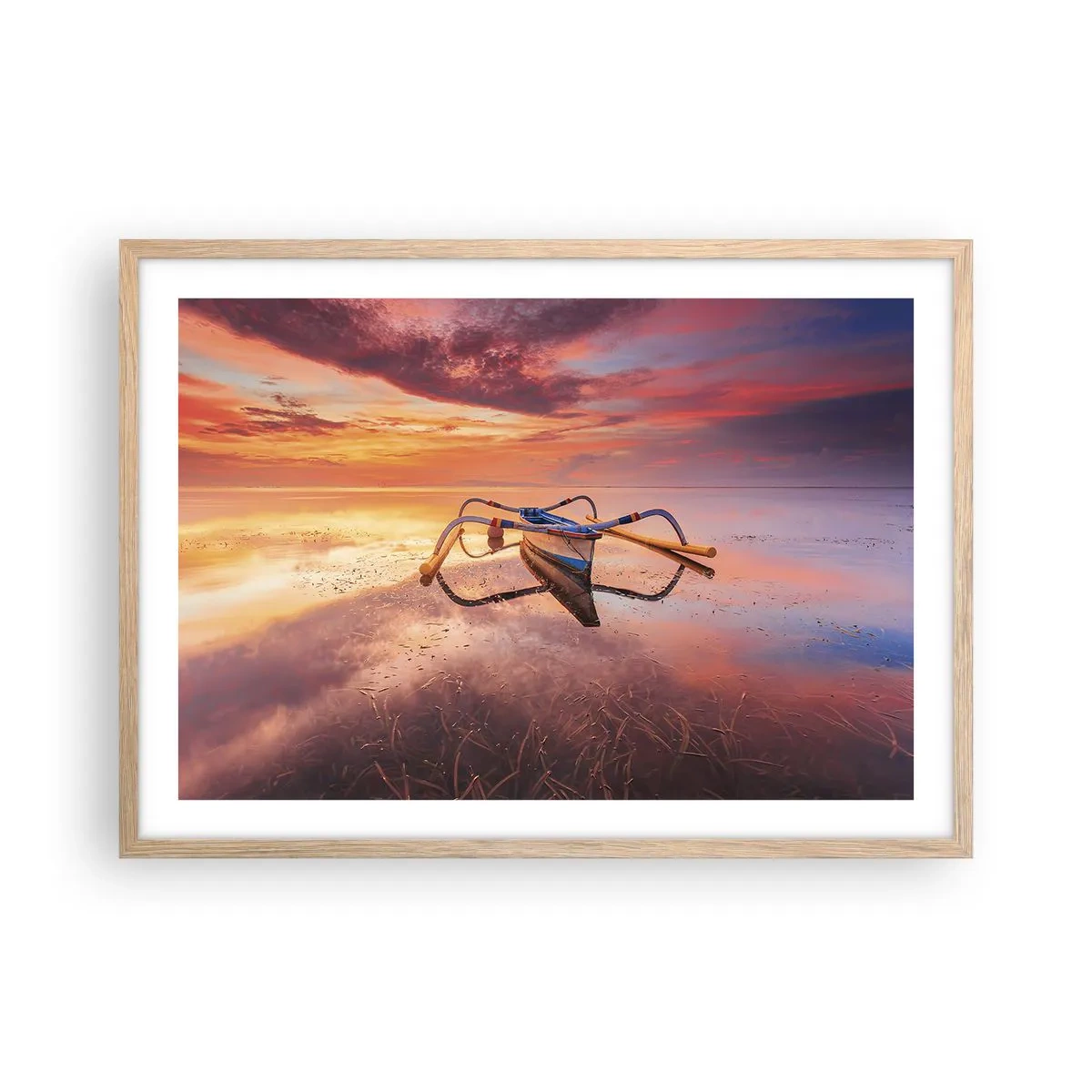 Affisch i ram av ljusek - Tropiska kvällens lugn - 70x50 cm