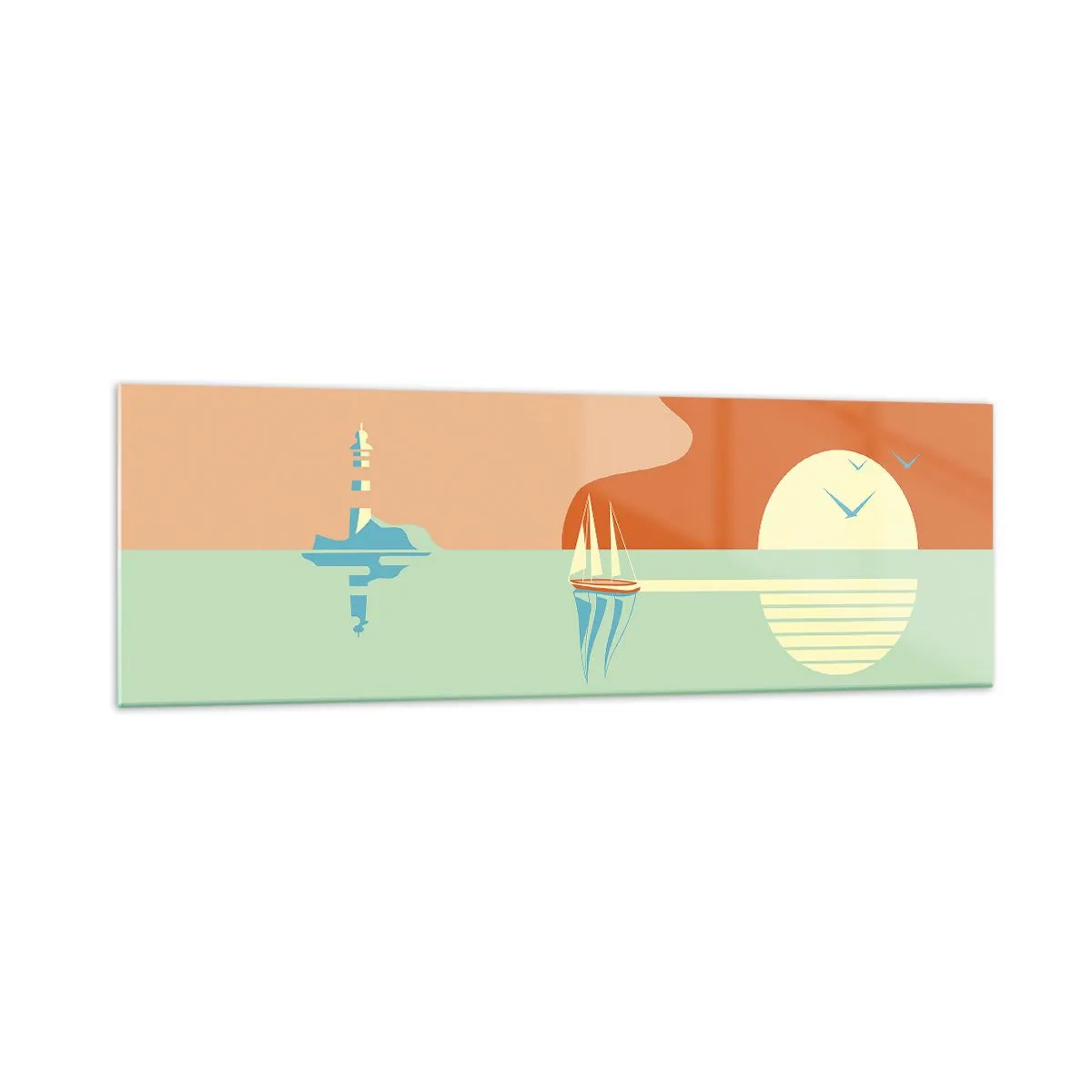 Glastavla - Bild på glas - Perfekt havslandskap - 160x50 cm