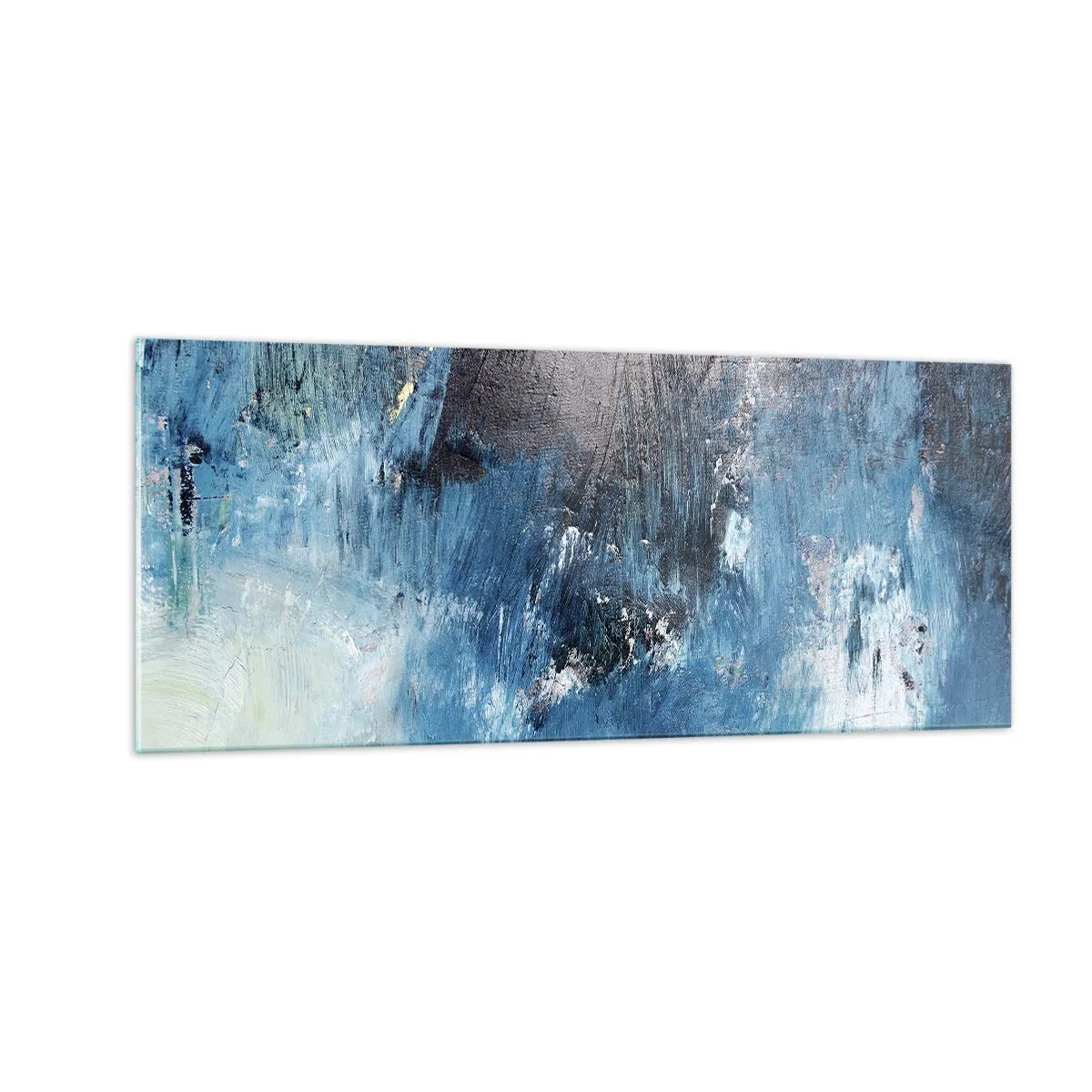 Glastavla - Bild på glas - Blå rapsodi - 100x40 cm