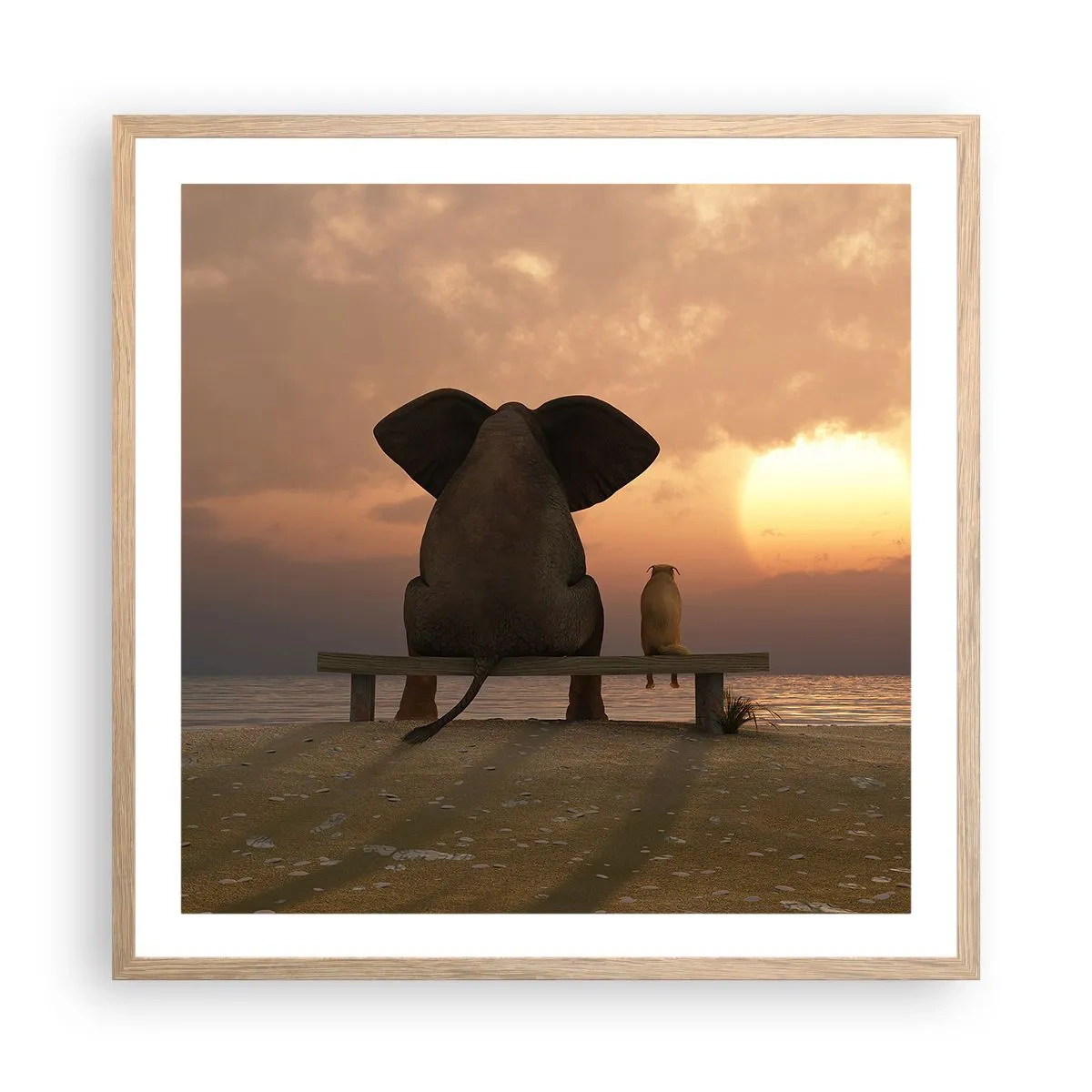 Affisch i ram av ljusek - Det är bra att vara tyst tillsammans - 60x60 cm