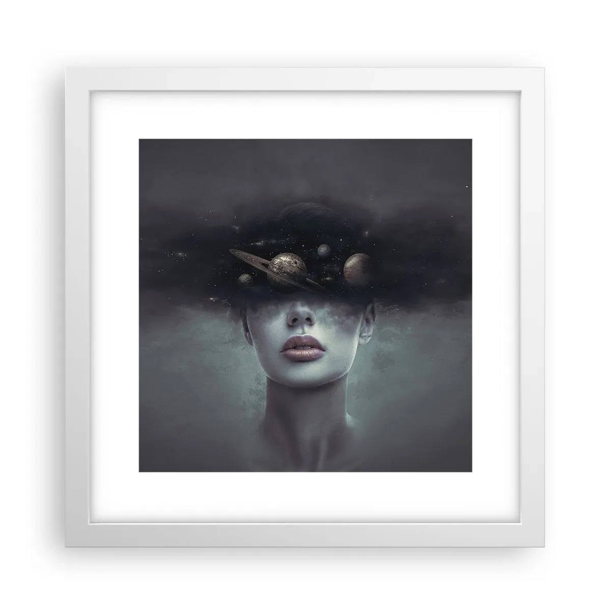 Affisch i vit ram - Och planeterna blir galna... - 30x30 cm
