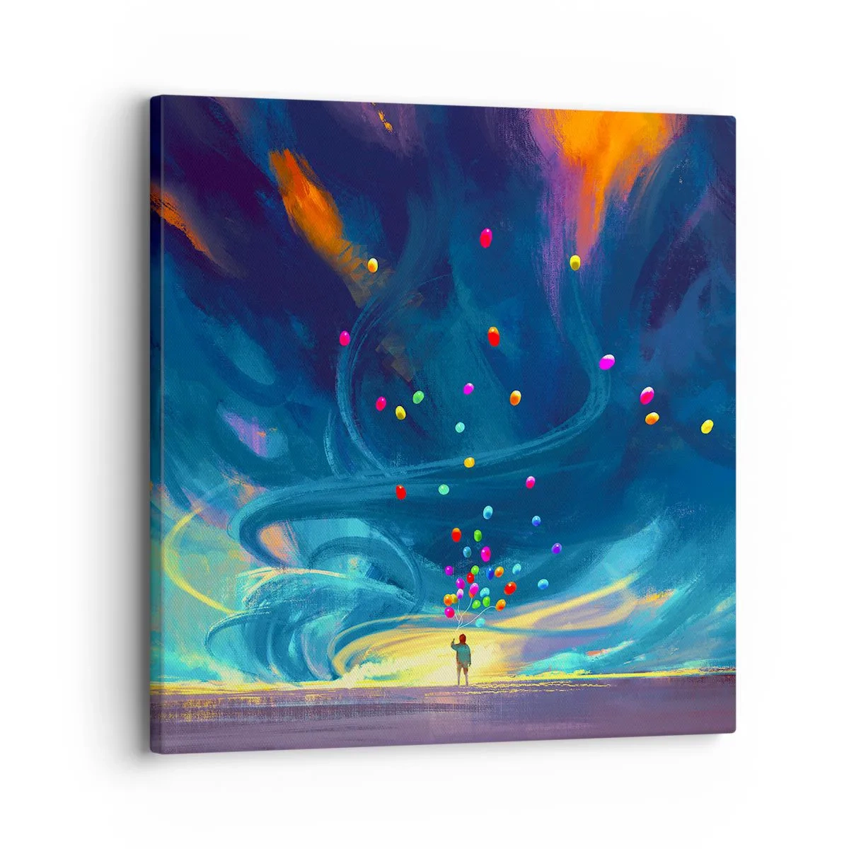 Canvastavla - Bild på duk - Blå vind - 30x30 cm