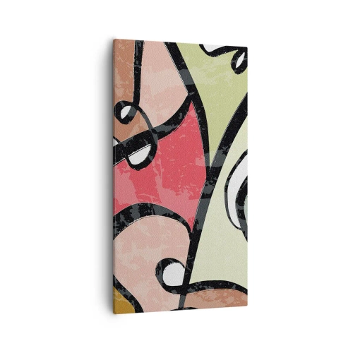 Canvastavla - Bild på duk - Pirouetter bland färger - 55x100 cm