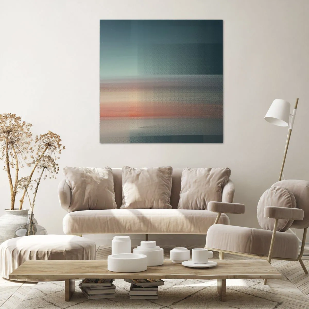 Canvastavla - Bild på duk - Abstraktion: ljusvågor - 70x70 cm