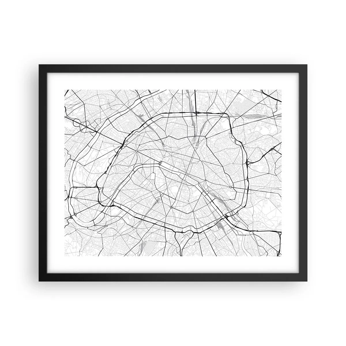 Affisch i svart ram - Paris blomma - 50x40 cm