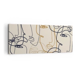 Canvastavla - Bild på duk - Mångfaldigad porträtt - 120x50 cm