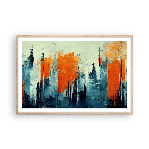 Affisch i ram av ljusek - Modernt landskap - 91x61 cm