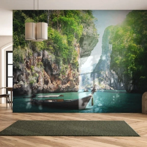 Fototapet Premium Canvas - Inbjudan till exotisk resa - Landskap, Thailand, Hav - 150x105 cm