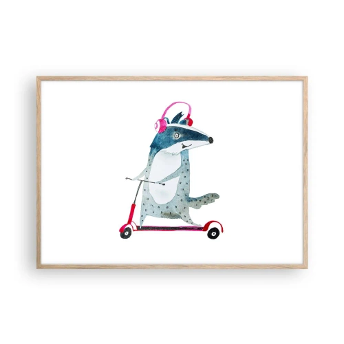 Affisch i ram av ljusek - Grävlingens glädje - 100x70 cm