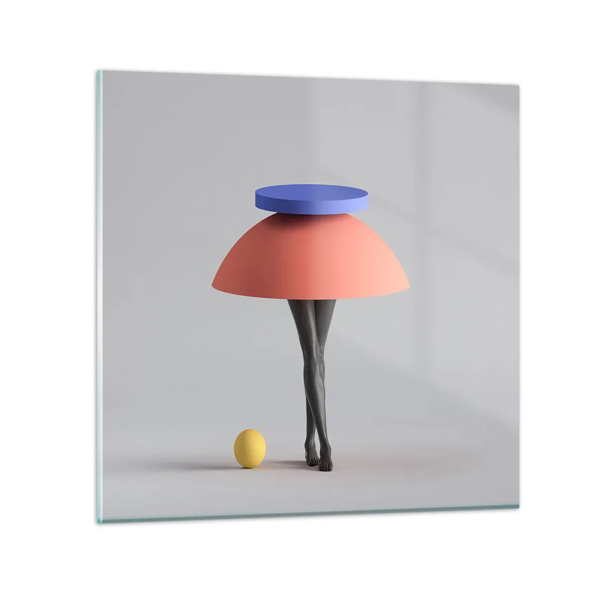 Glastavla - Bild på glas - Surrealistisk komposition - 40x40 cm