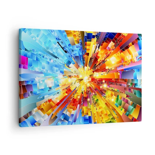 Canvastavla - Bild på duk - En dynamisk explosion av färg och ljus - 70x50cm - In medias res - Modern väggdekoration för vardagsrum och sovrum ARTTOR
