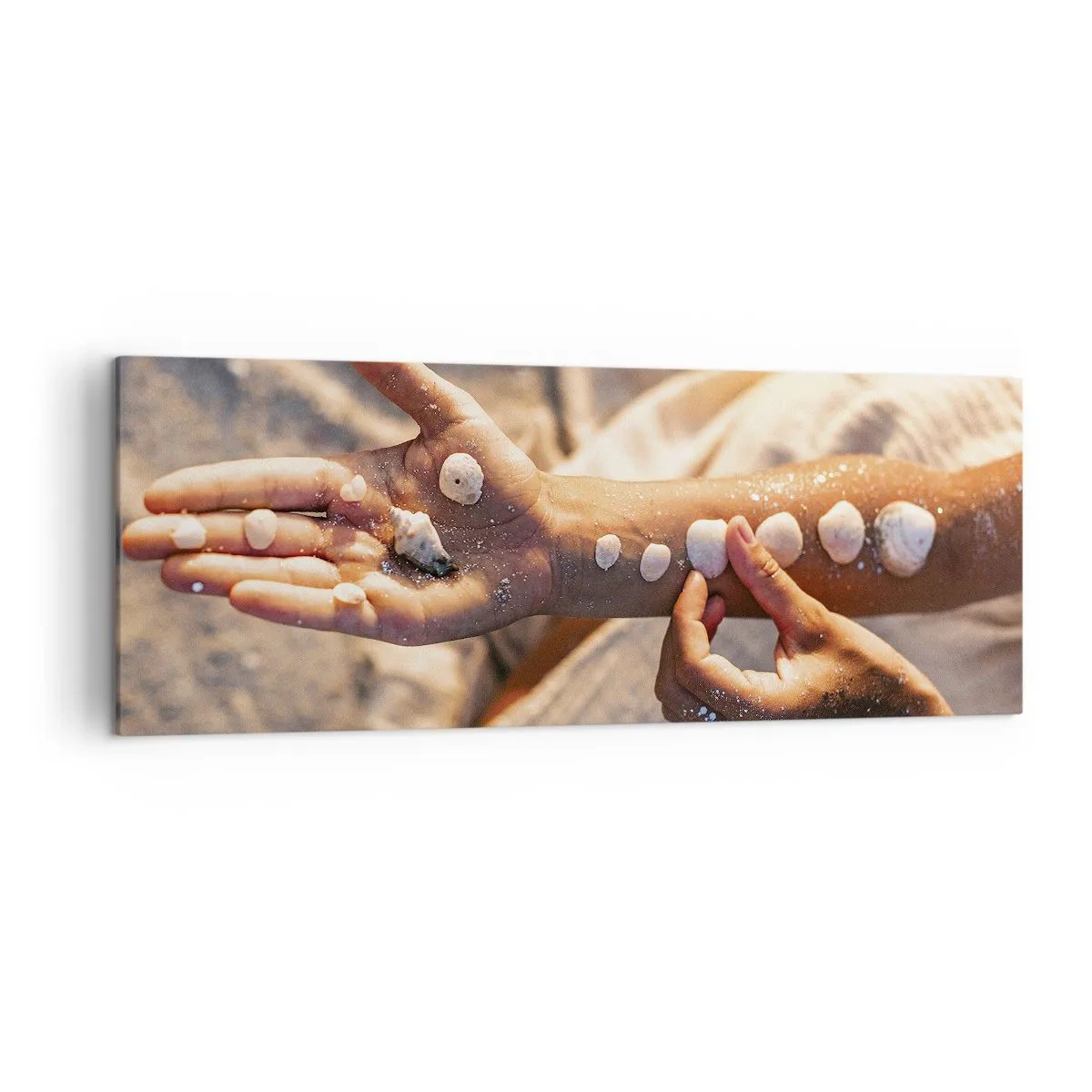 Canvastavla - Bild på duk - Skönhet inom handens räckvidd - 140x50 cm