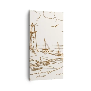 Canvastavla - Bild på duk - Sommarminnets kontur - 65x120 cm