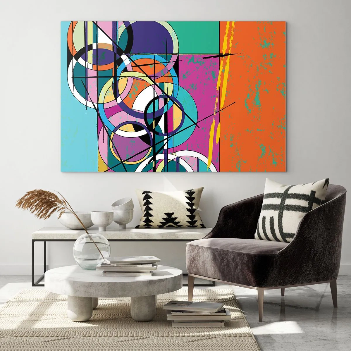 Glastavla - Bild på glas - Hjul efter hjul - 120x80 cm
