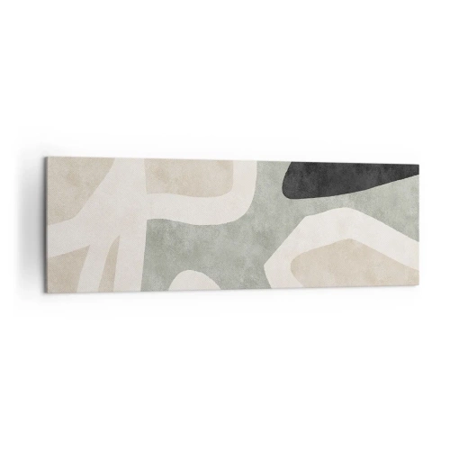 Canvastavla - Bild på duk - Komposition med svart motiv - 160x50 cm