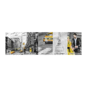 Provbit av fototapet Premium Canvas - New York berättelse - Stad, New York, Arkitektur - 100x30 cm