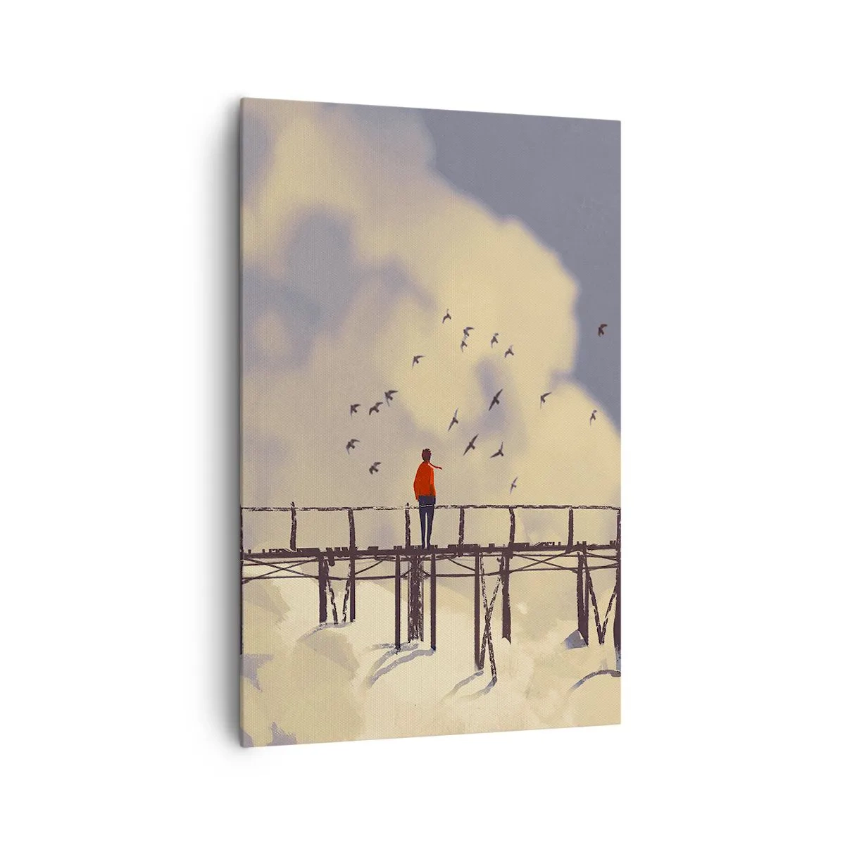 Canvastavla - Bild på duk - Blå saknad - 80x120 cm