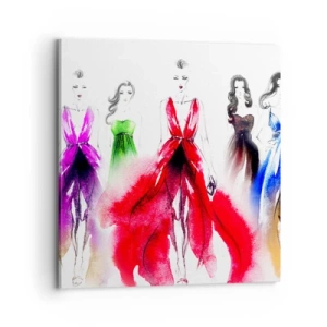 Canvastavla - Bild på duk - Stämning för dräkter - 70x70 cm