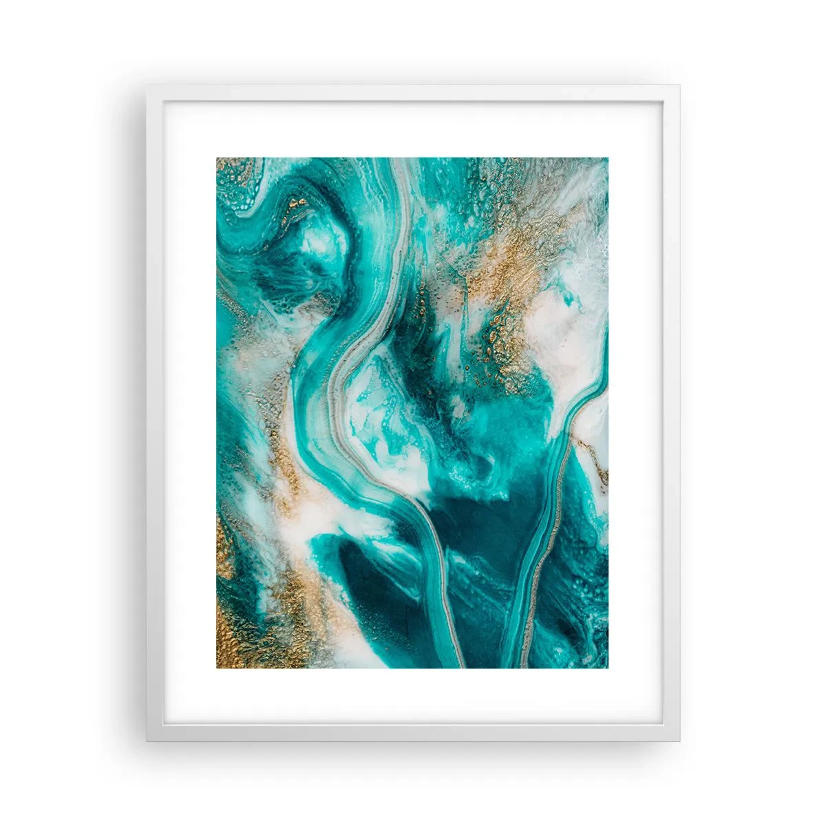 Affisch i vit ram - Guldflod - 40x50 cm