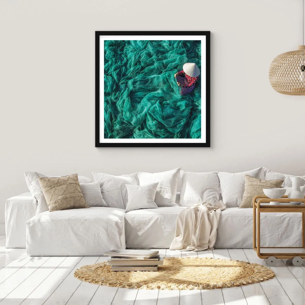 Affisch i svart ram - I nätens hav - 30x30 cm