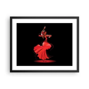 Affisch i svart ram - Flamencos brinnande anda - 50x40 cm