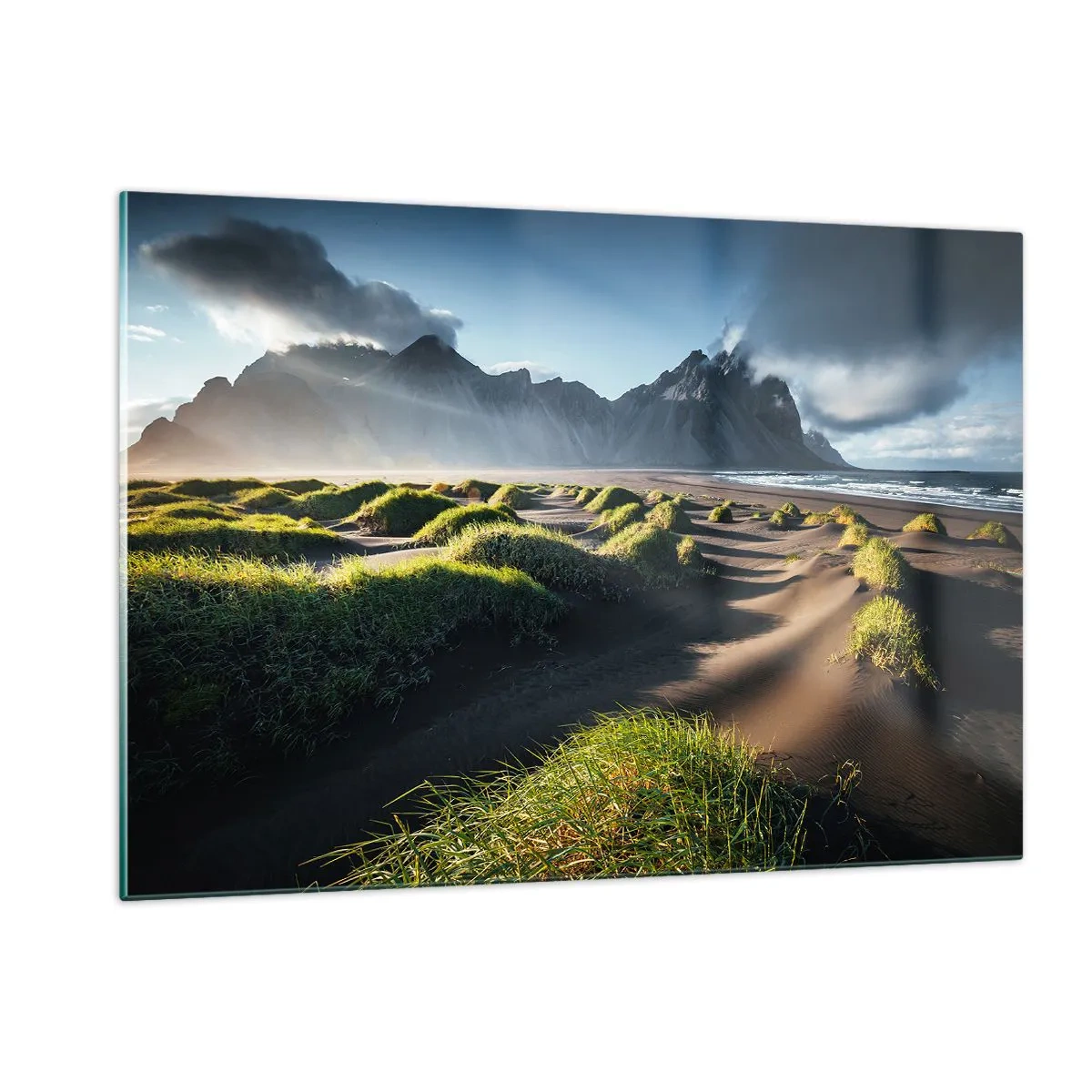 Glastavla - Bild på glas - Elementens harmoni - 120x80 cm