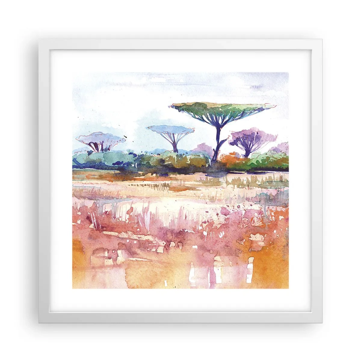 Affisch i vit ram - Savannens färg - 40x40 cm