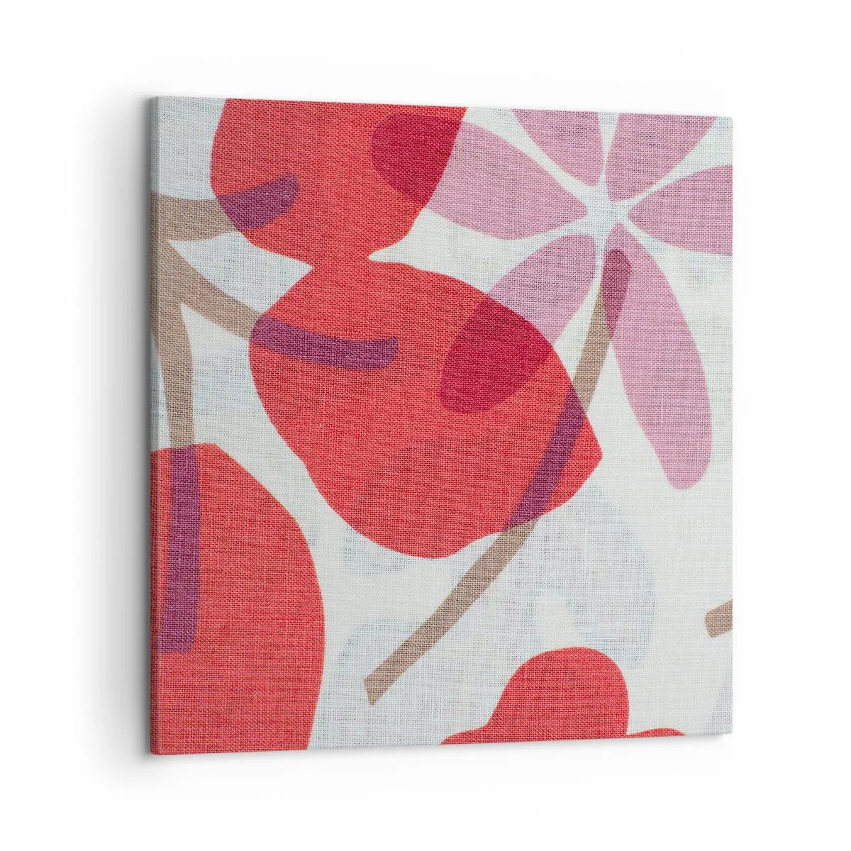Canvastavla - Bild på duk - Blomsterkomposition i rosa - 50x50 cm